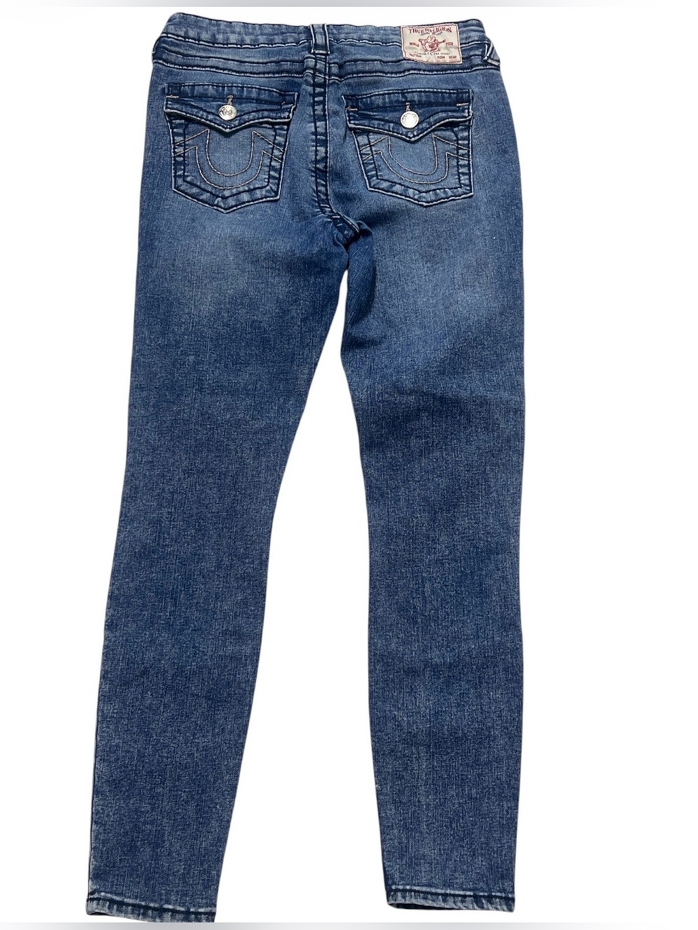 True Religion Halle Women’s Dark Blue Skinny Jeans with Signature Back Pockets - Picture 3 of 5